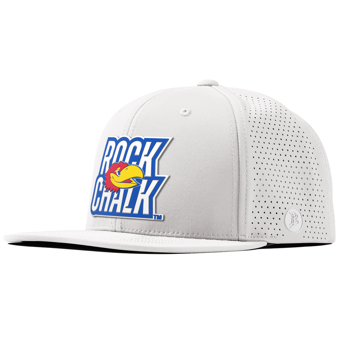 University of Kansas "Kansas Rock Chalk Block" Flat Elite White