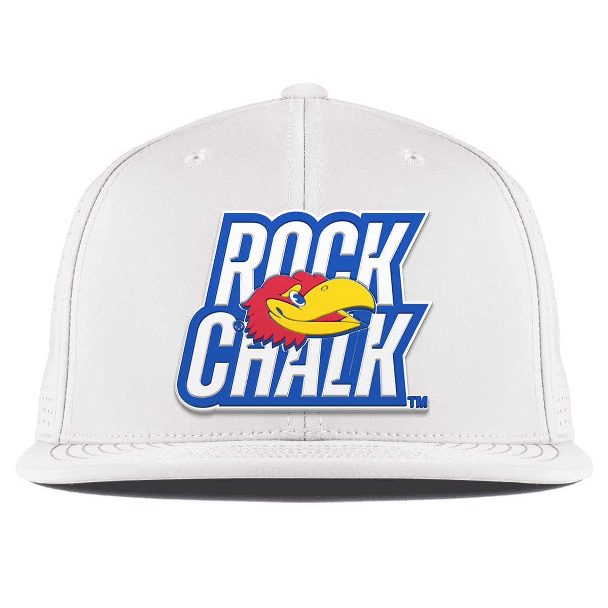 University of Kansas "Kansas Rock Chalk Block" Flat Elite White