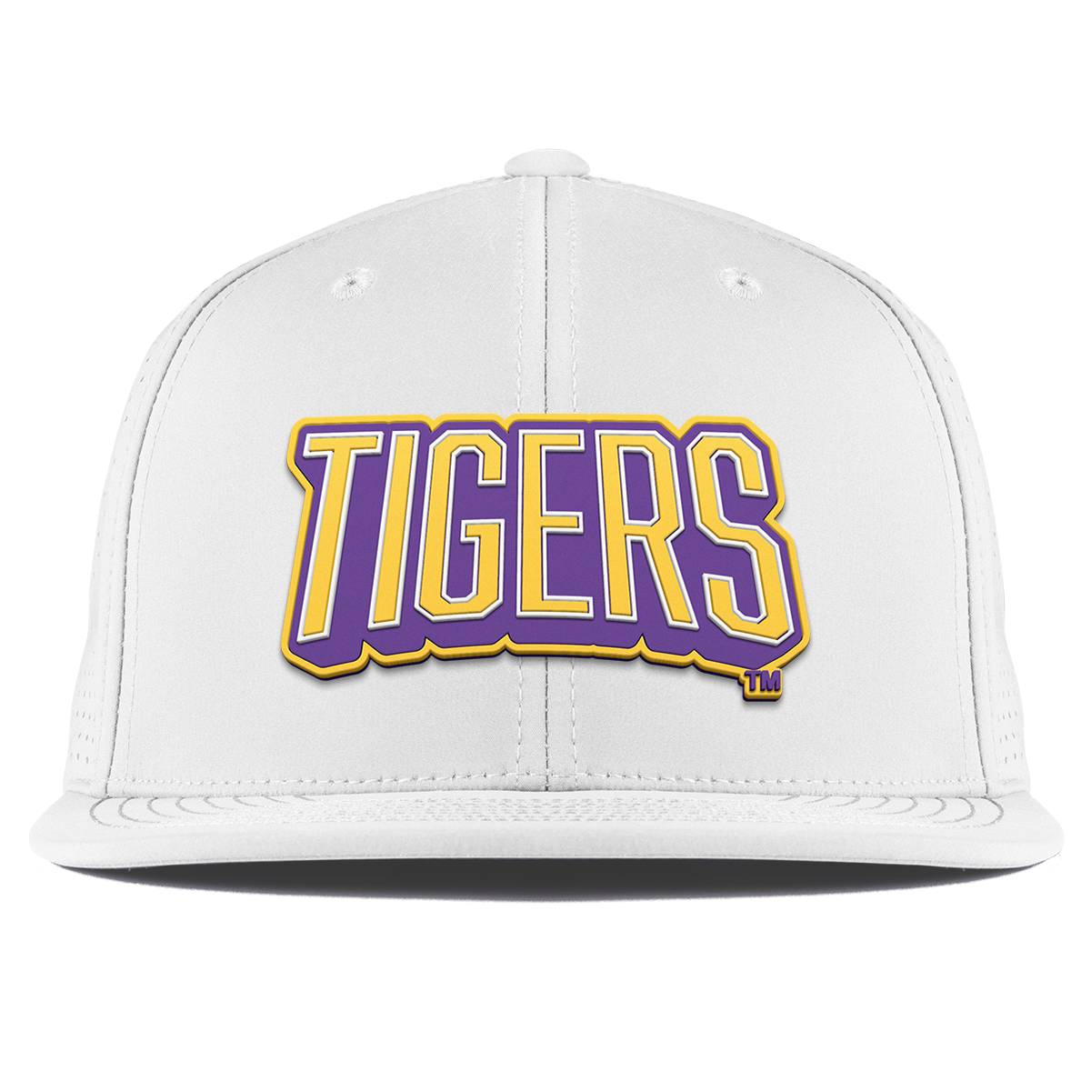 Louisiana State University "LSU Tigers Block" Flat Elite White