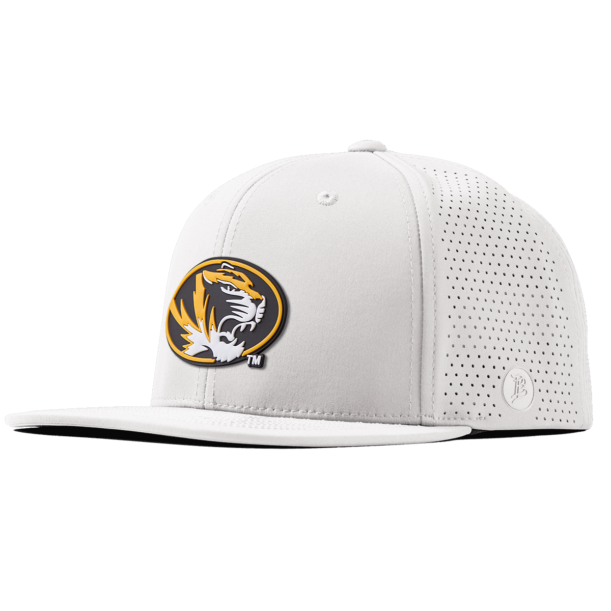 University of Missouri "Missouri Tigers Badge" Flat Elite White