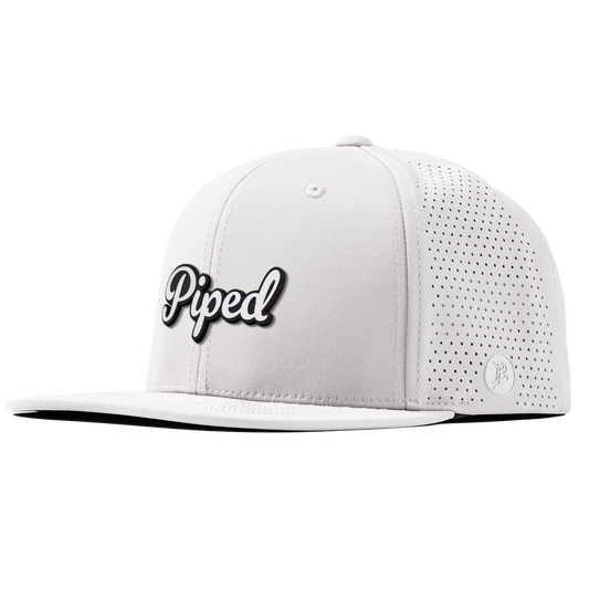 Piped Script Flat Elite White