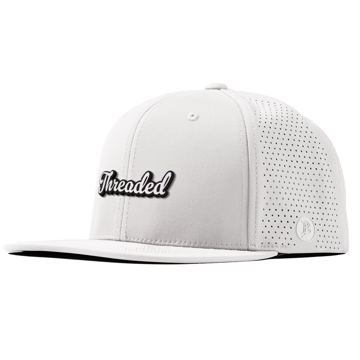 Threaded Script Flat Elite White