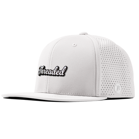 Threaded Script Flat Elite White