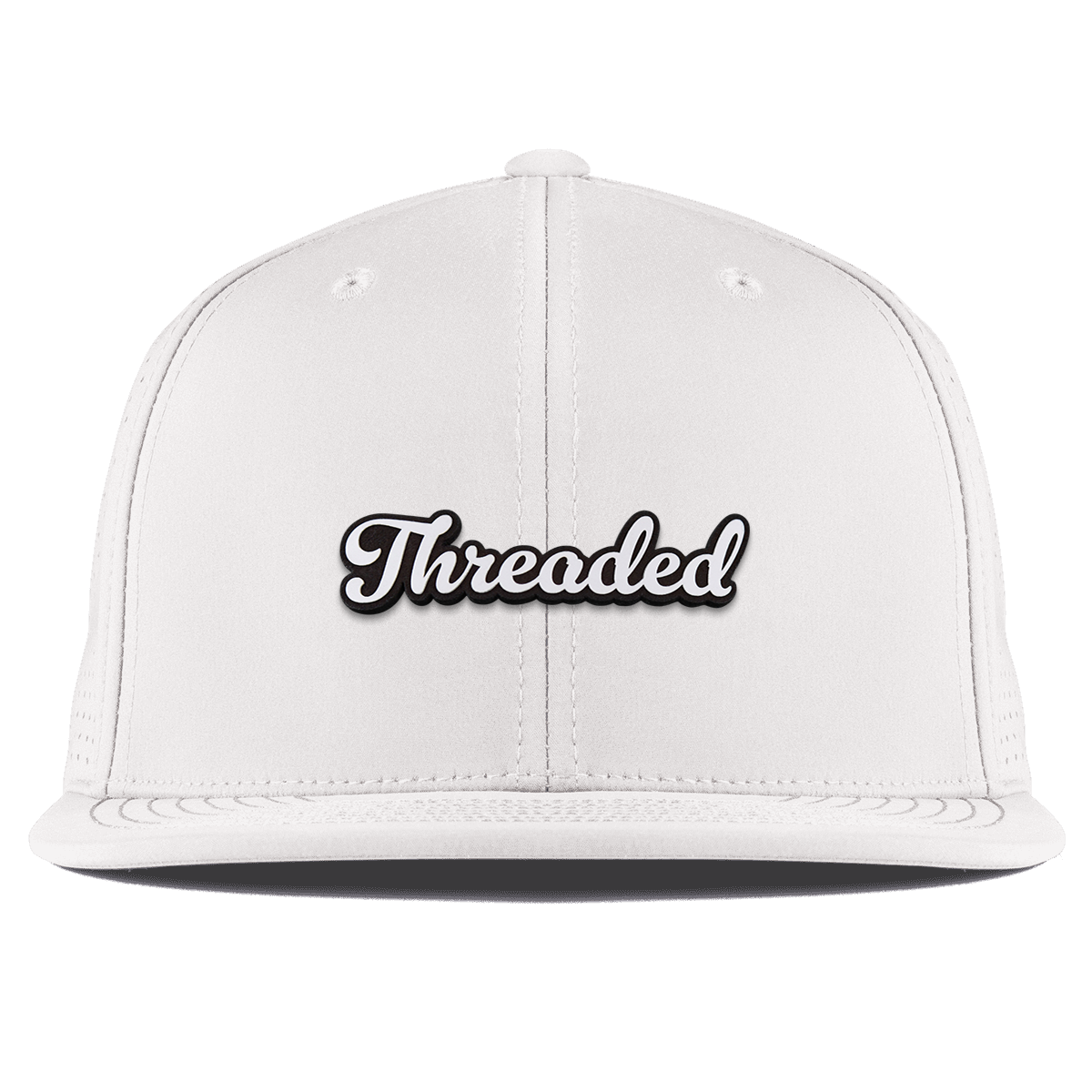 Threaded Script Flat Elite White