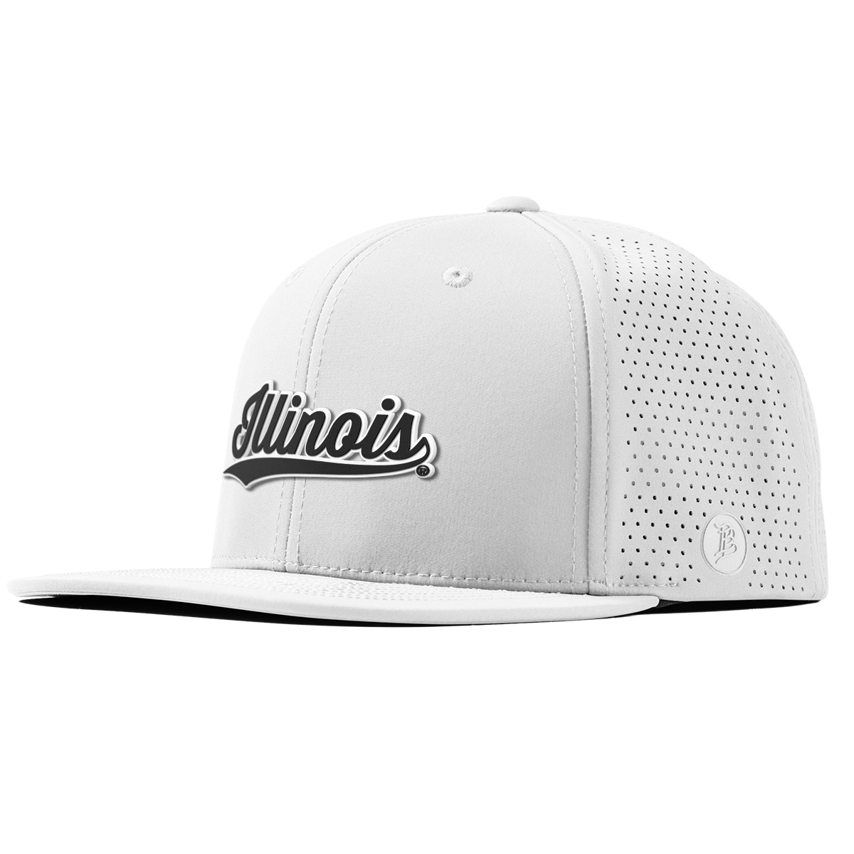University of Illinois "Vintage Illinois Script" Flat Elite White 
