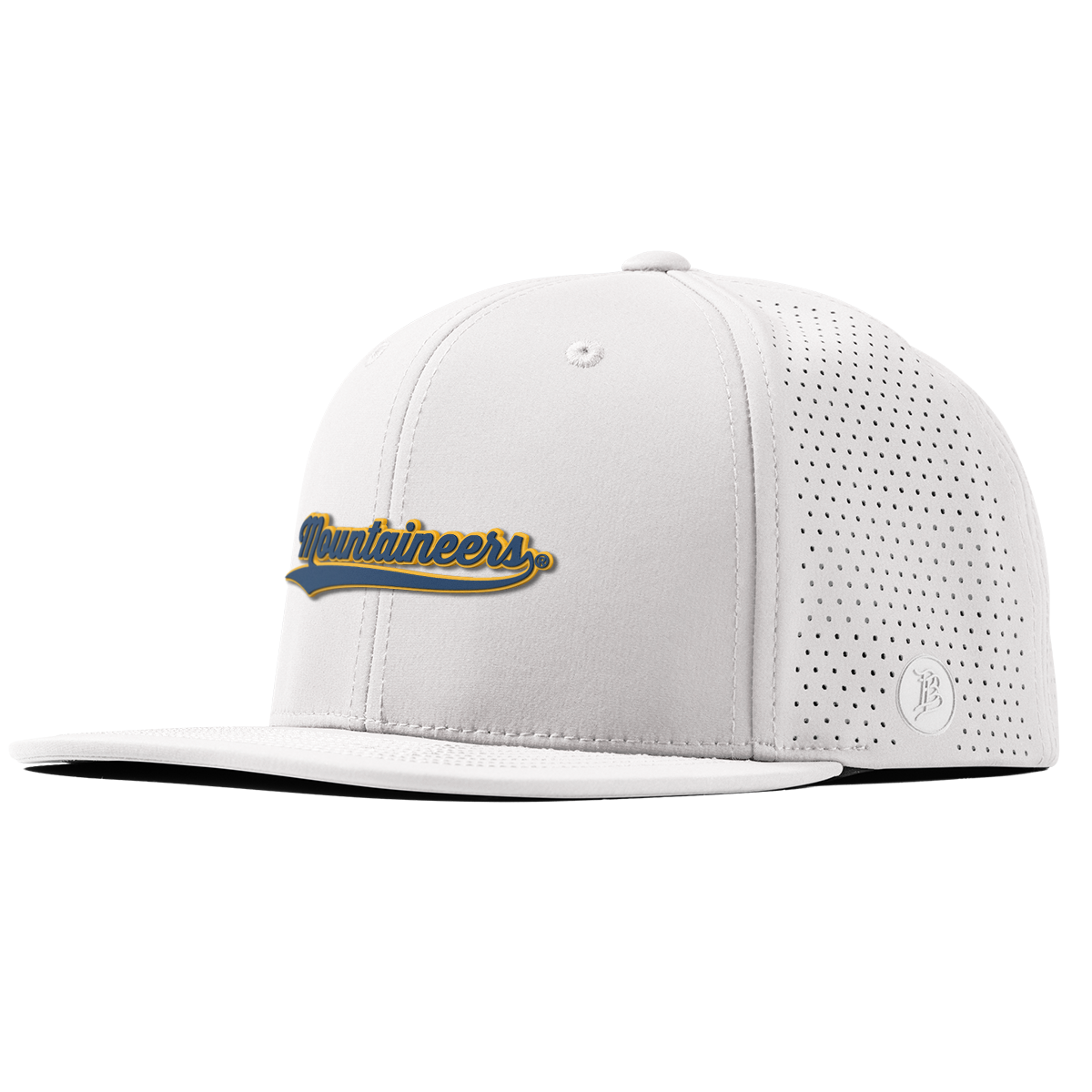 West Virginia University "West Virginia Mountaineers Script" Flat Elite White