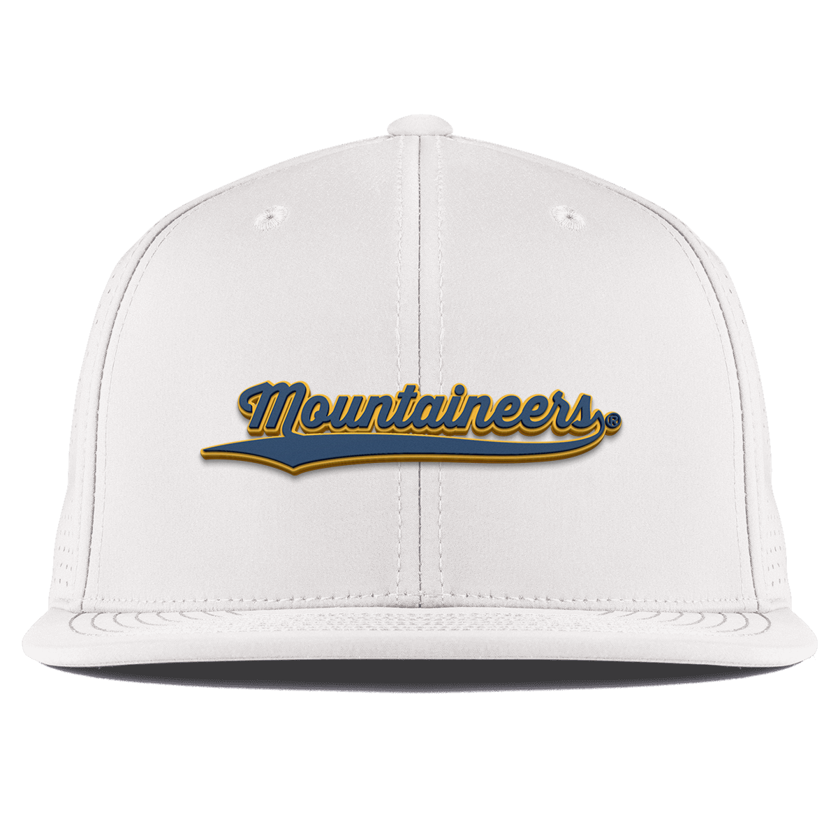 West Virginia University "West Virginia Mountaineers Script" Flat Elite White