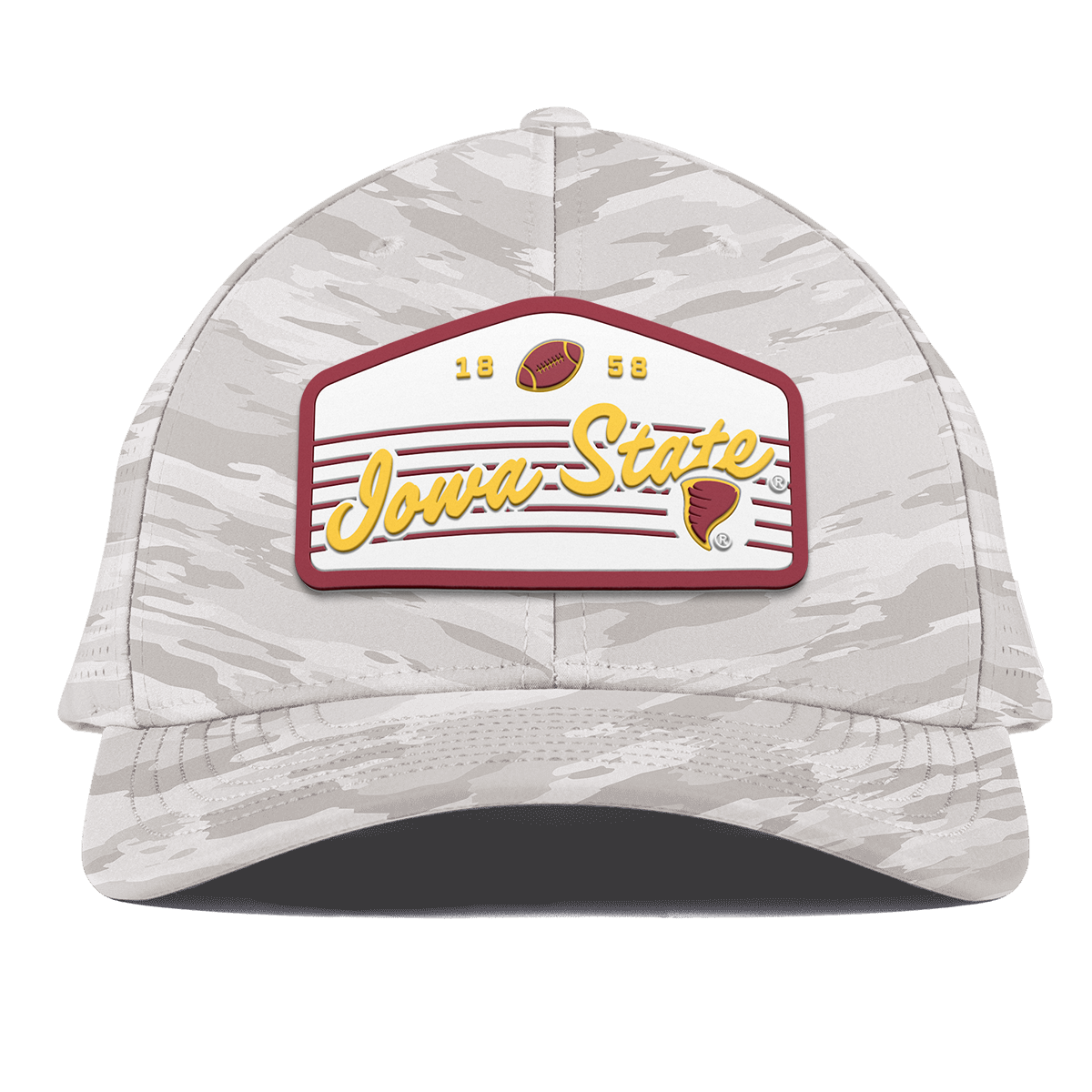 Iowa State University "Cyclones Football" Curved Elite Arctic Camo