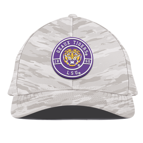 Louisiana State University "Geaux LSU Tigers" Curved Elite Arctic Camo