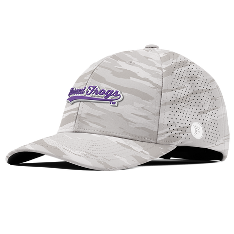 Texas Christian University "TCU Horned Frogs Scripts" Curved Elite Arctic Camo