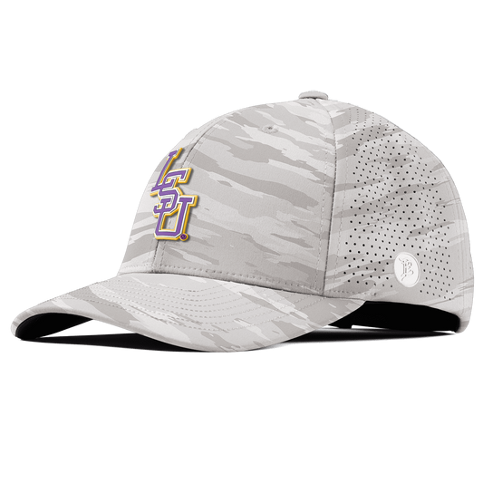 Louisiana State University "LSU Baseball Purple" Curved Elite Arctic Camo
