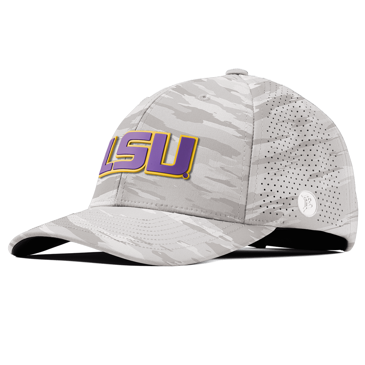 Louisiana State University "LSU Block" Curved Elite Arctic Camo