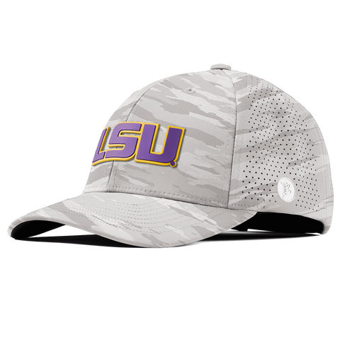 Louisiana State University "LSU Block" Curved Elite Arctic Camo