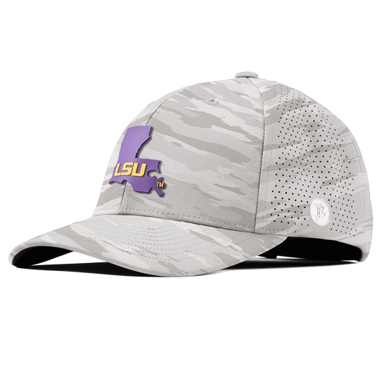 Louisiana State University "LSU State" Curved Elite Arctic Camo