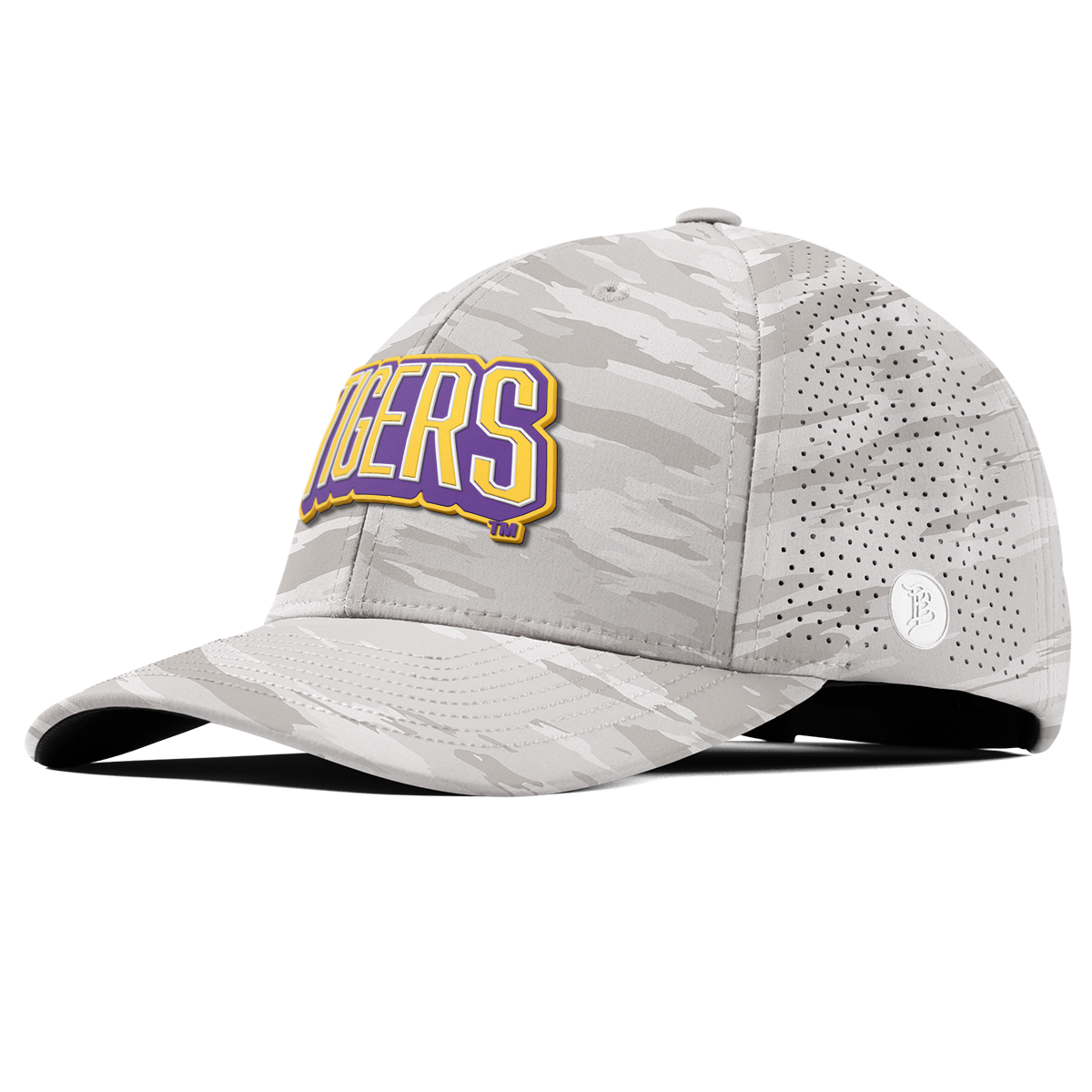 Louisiana State University "LSU Tigers Block" Curved Elite Arctic Camo