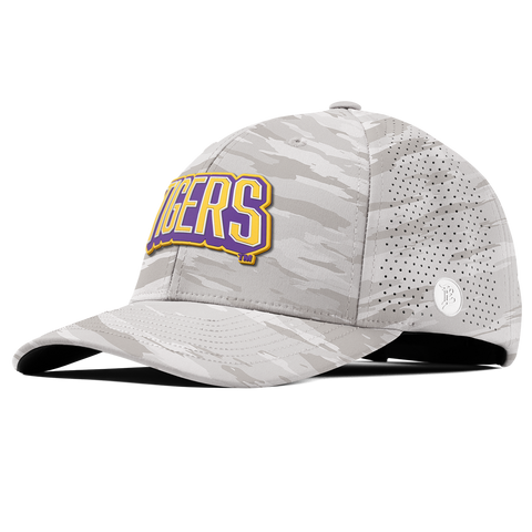 Louisiana State University "LSU Tigers Block" Curved Elite Arctic Camo