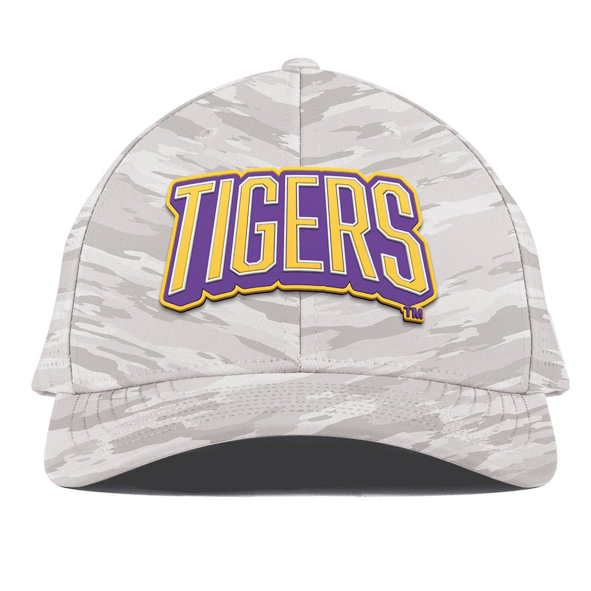 Louisiana State University "LSU Tigers Block" Curved Elite Arctic Camo