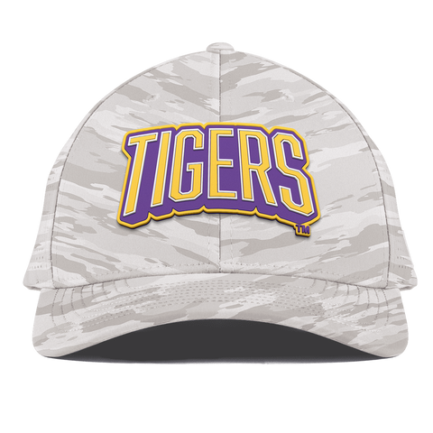 Louisiana State University "LSU Tigers Block" Curved Elite Arctic Camo