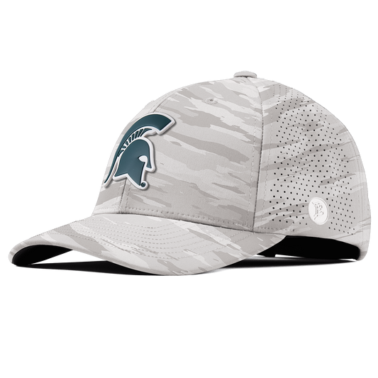 Michigan State University "Michigan State Spartan" Elite Curved Arctic Camo