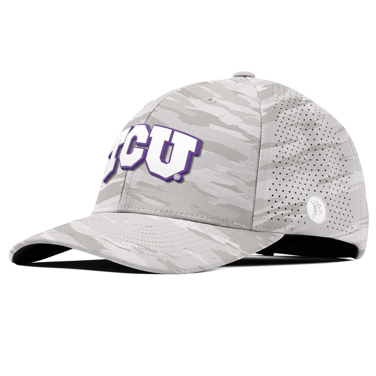 Texas Christian University "TCU Block" Curved Elite Arctic Camo