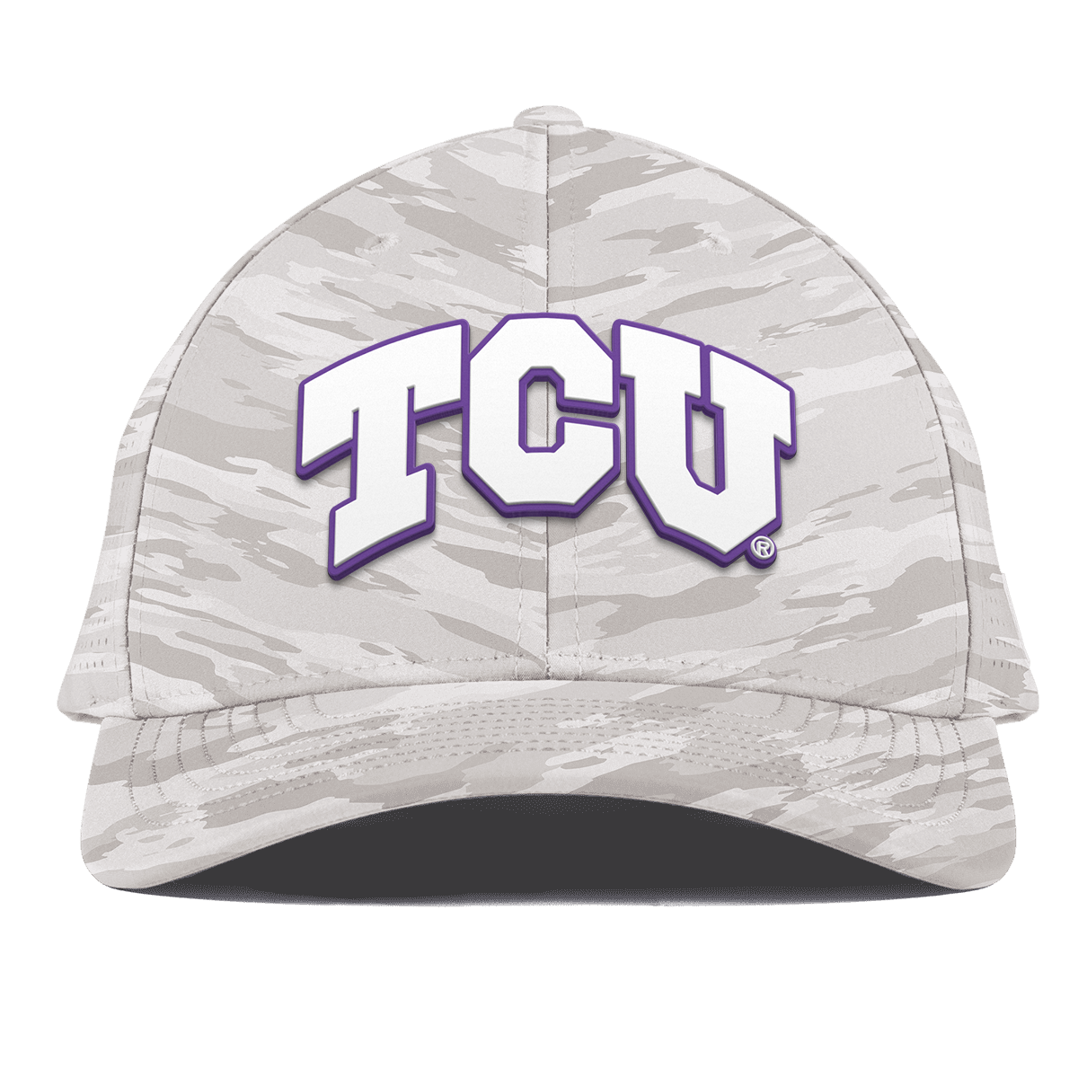 Texas Christian University "TCU Block" Curved Elite Arctic Camo