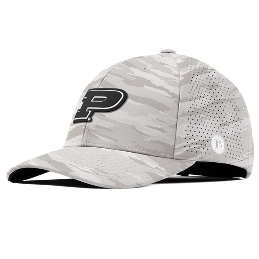 Purdue University "Vintage Purdue Team Logo" Curved Elite Arctic Camo