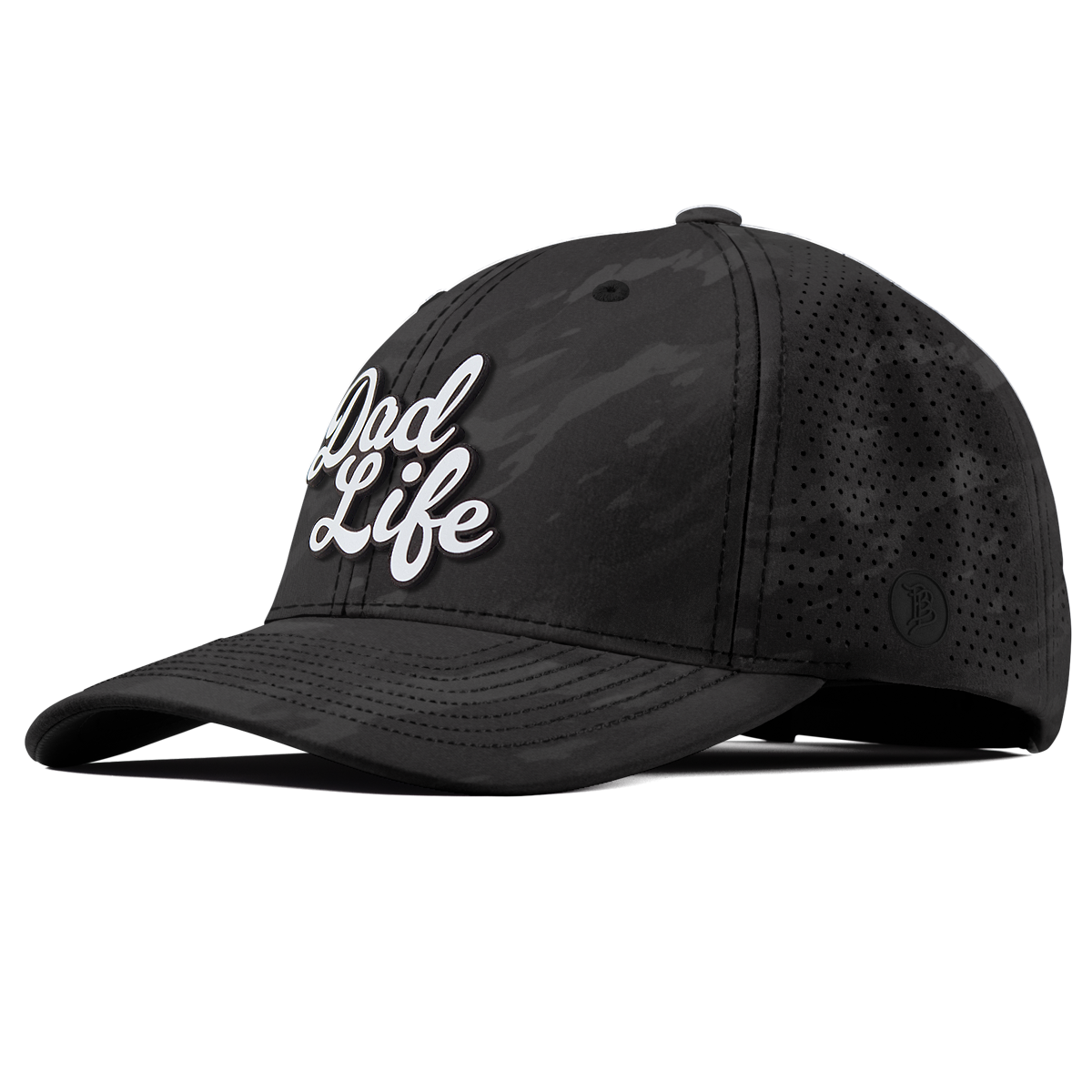 Dad Life Script Elite Curved Charcoal Camo