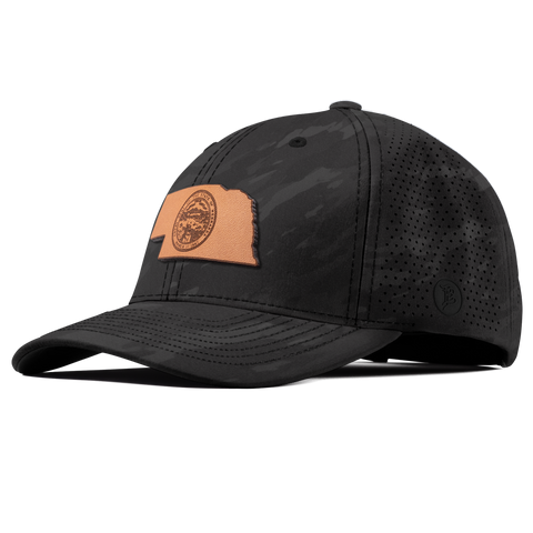 Nebraska 37 Elite Curved Charcoal Camo