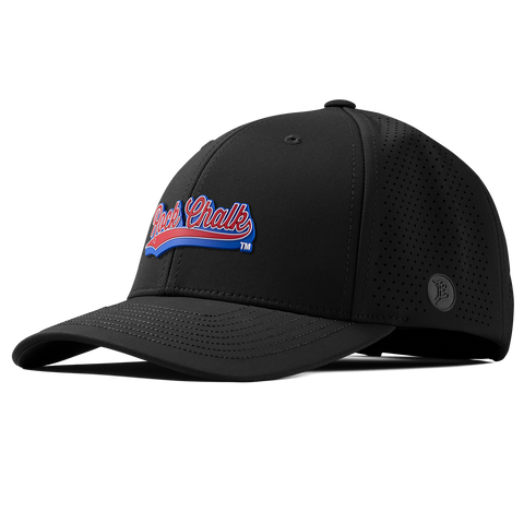 University of Kansas KU "Rock Chalk Red and Blue Script" Curved Elite Black