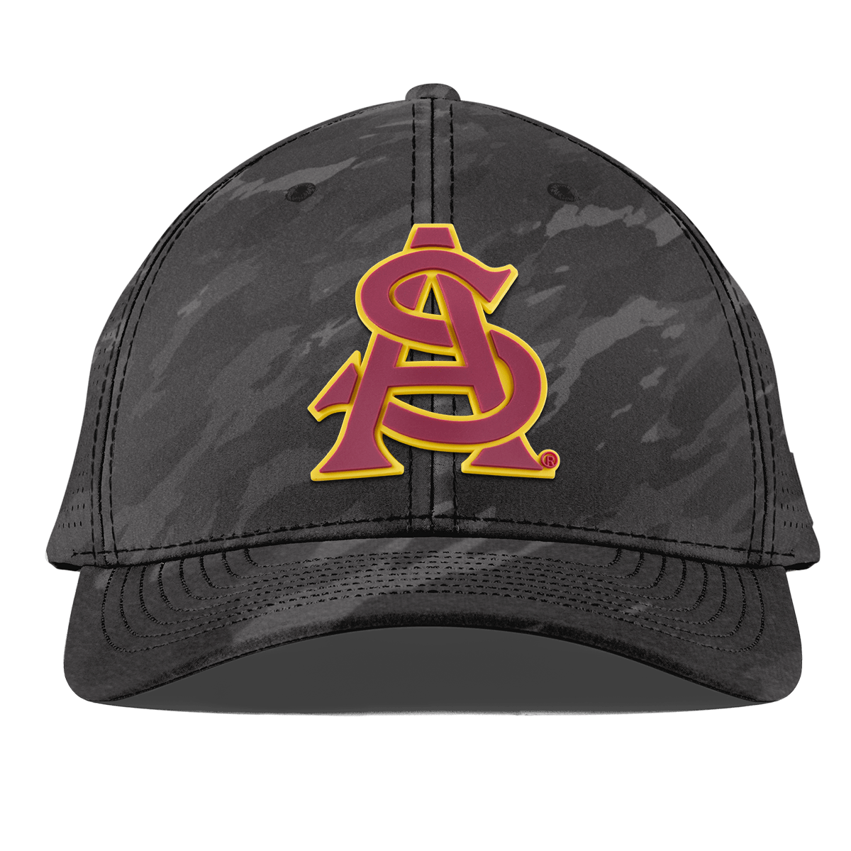 Arizona State University "ASU Baseball and Gold" Curved Elite Charcoal Camo