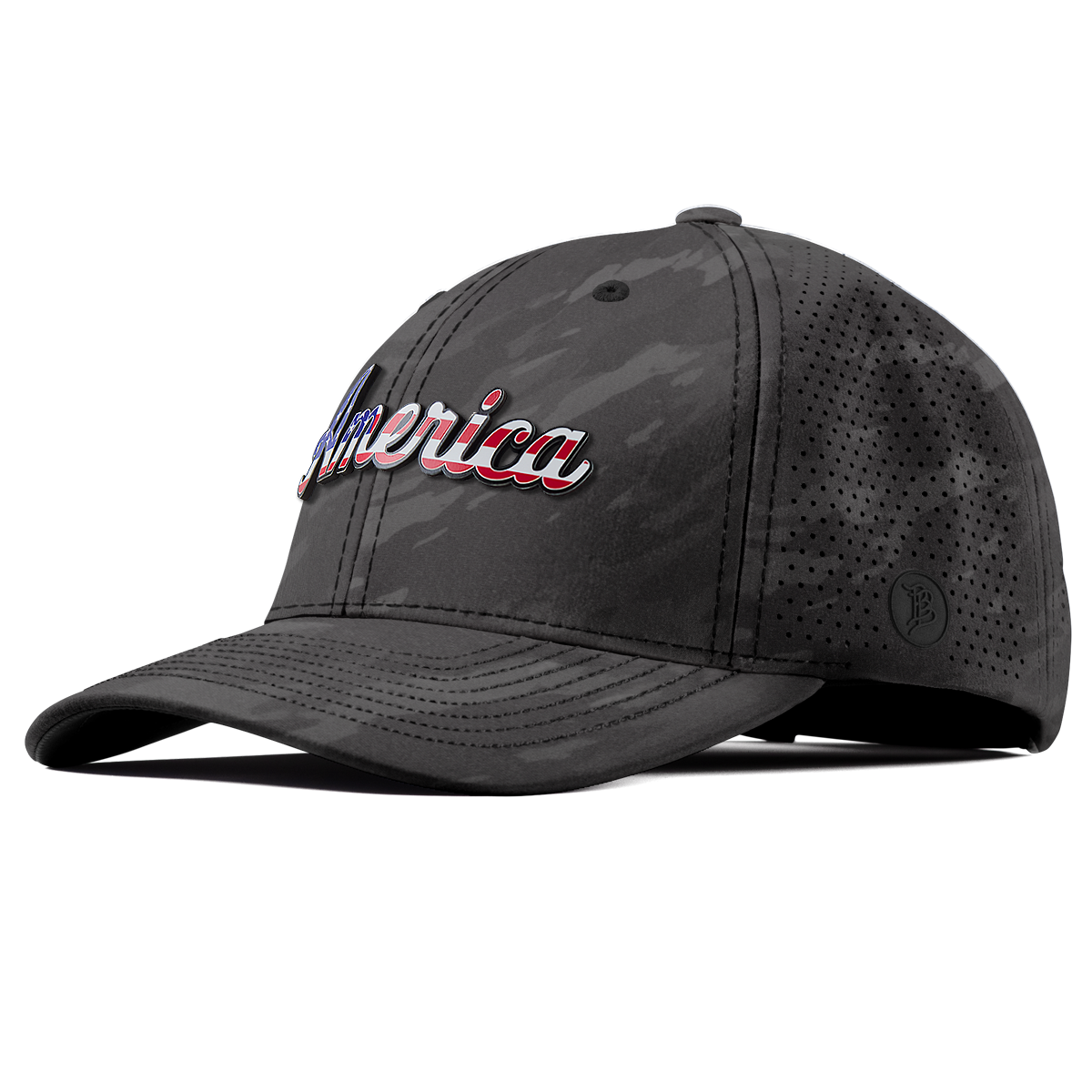 America Elite Curved Charcoal Camo