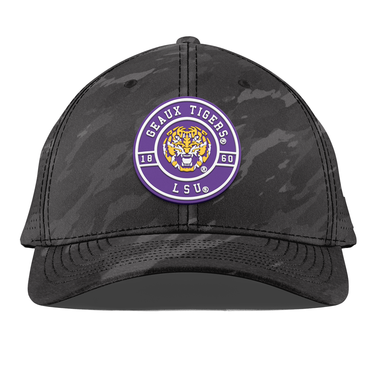 Louisiana State University "Geaux LSU Tigers" Curved Elite Charcoal Camo