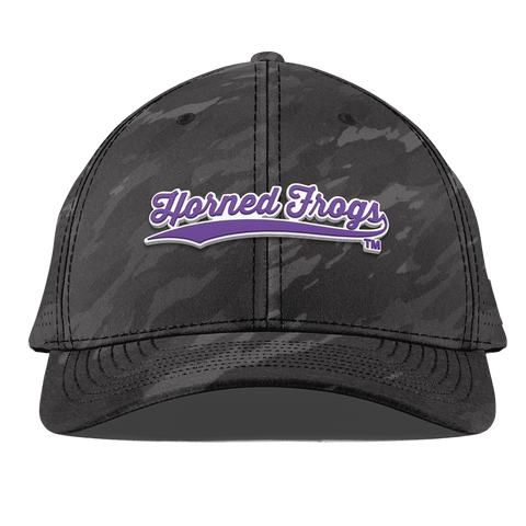 Texas Christian University "TCU Horned Frogs Scripts" Curved Elite Charcoal Camo