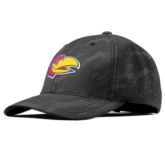 University of Kansas "KU Big Jay" Curved Elite Charcoal Camo