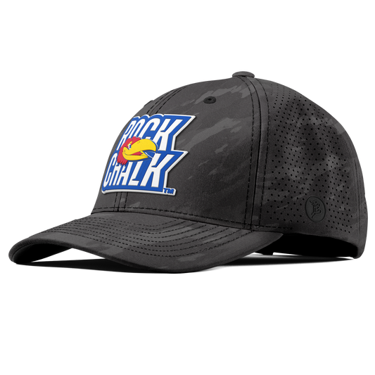 University of Kansas "Kansas Rock Chalk Block" Curved Elite Charcoal Camo