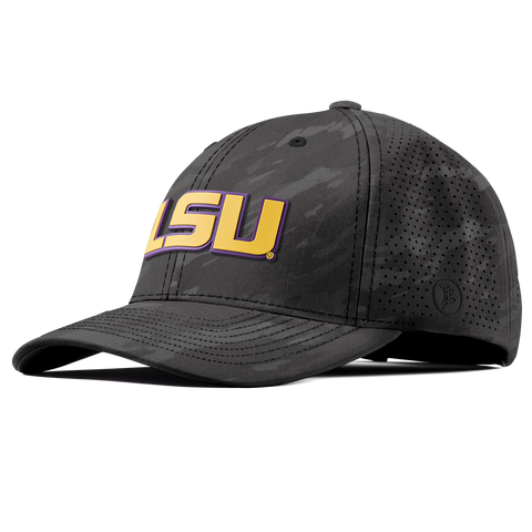 Louisiana State University "LSU Gold Block" Curved Elite Charcoal Camo