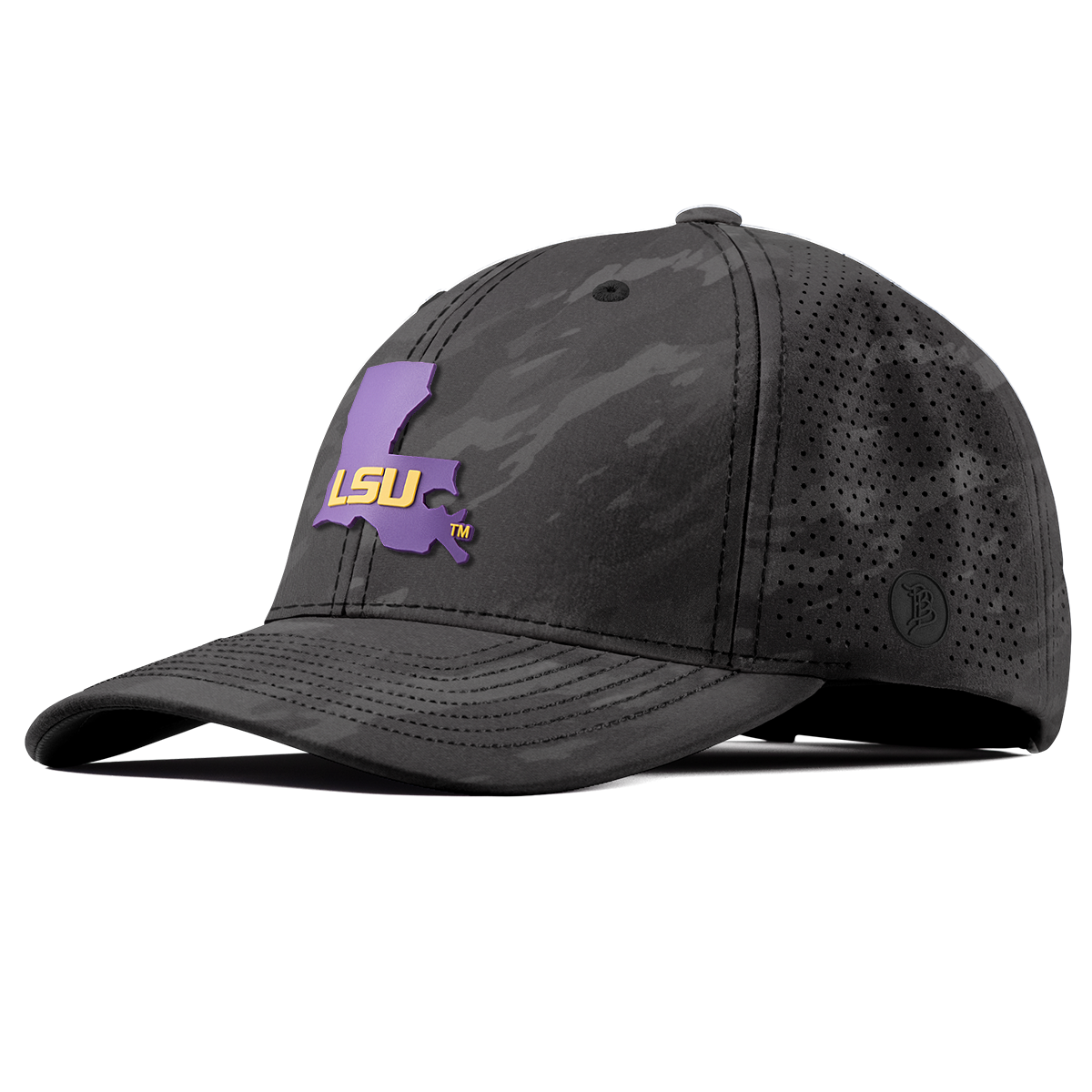 Louisiana State University "LSU State" Curved Elite Charcoal Camo