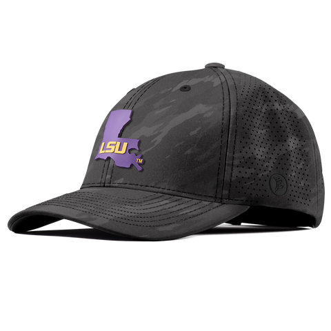 Louisiana State University "LSU State" Curved Elite Charcoal Camo
