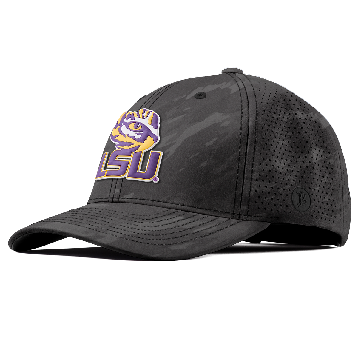 Louisiana State University "LSU Tiger Eye" Curved Elite Charcoal Camo