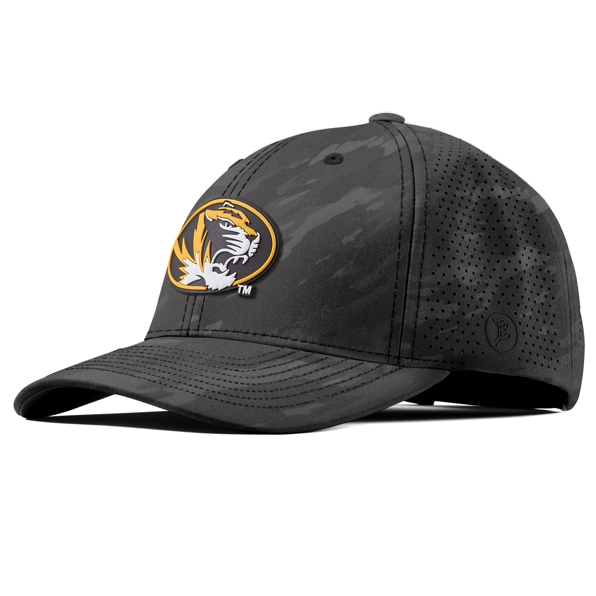 University of Missouri "Missouri Tigers Badge" Curved Elite Charcoal Camo