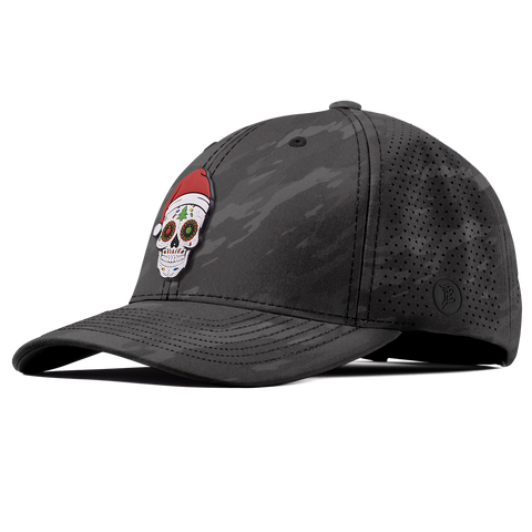Santa Skull PVC Curved Elite Charcoal Camo