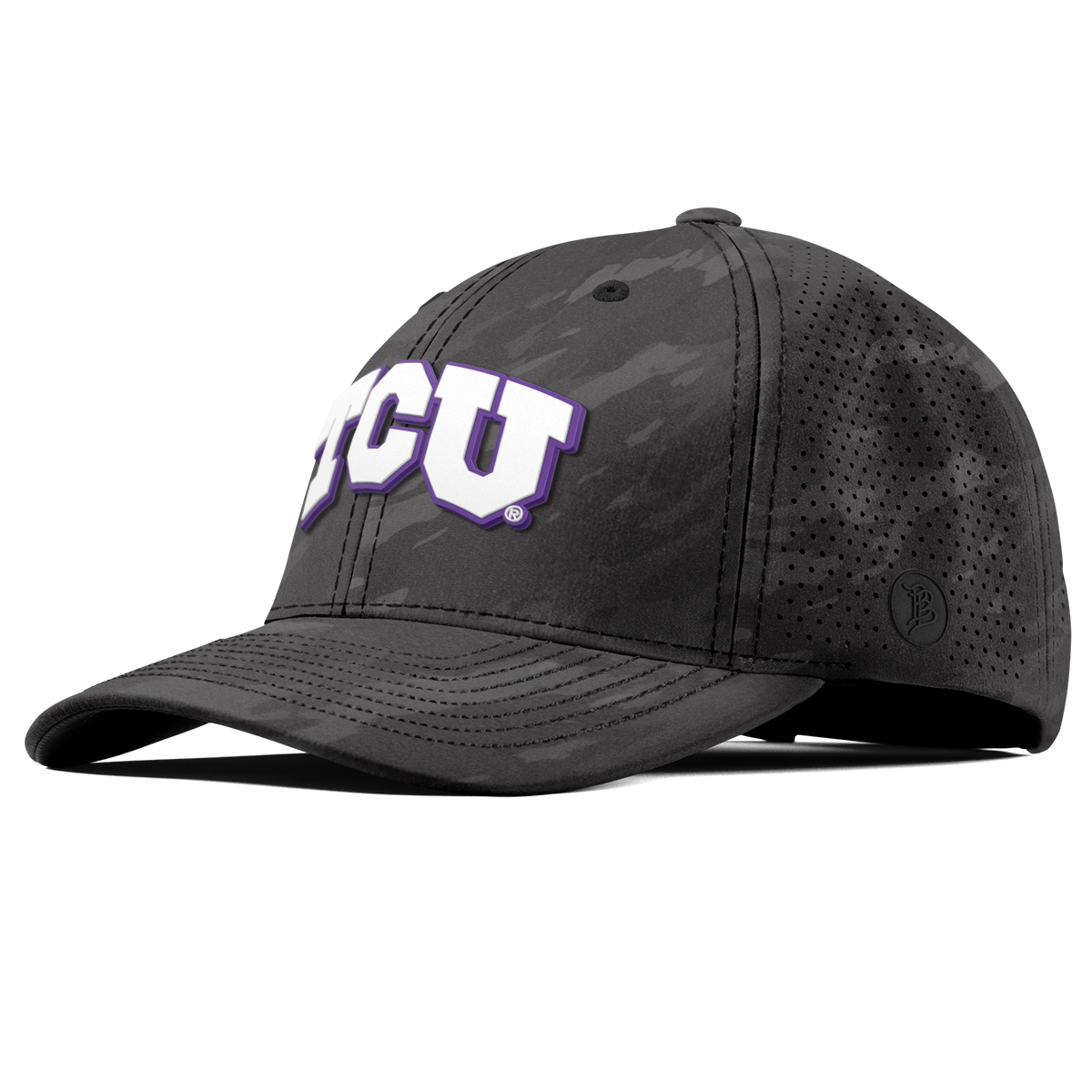 Texas Christian University "TCU Block" Curved Elite Charcoal Camo