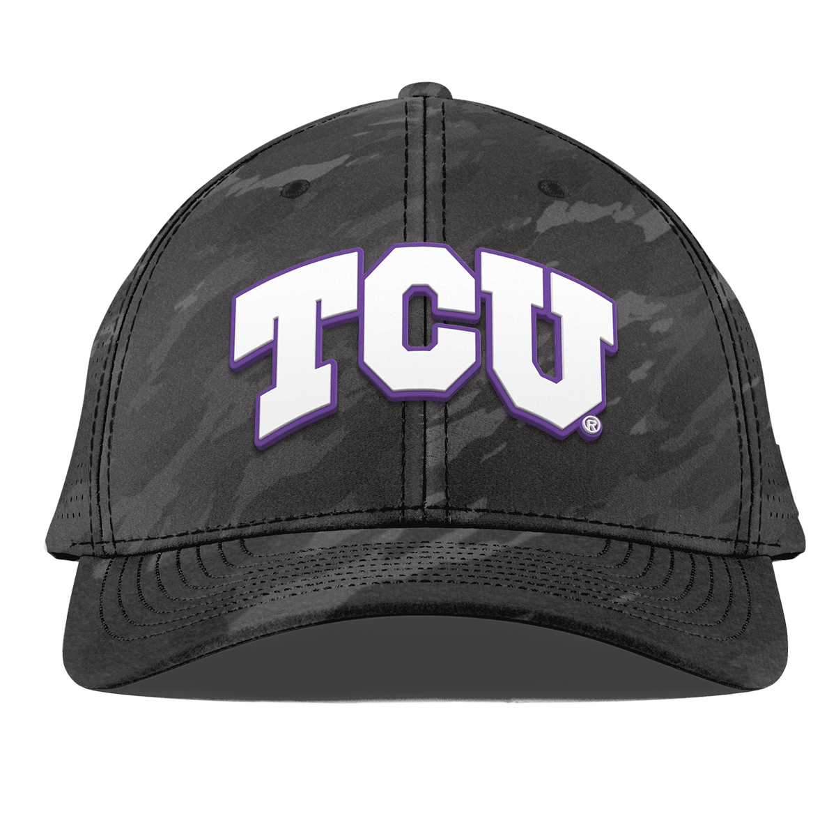 Texas Christian University "TCU Block" Curved Elite Charcoal Camo