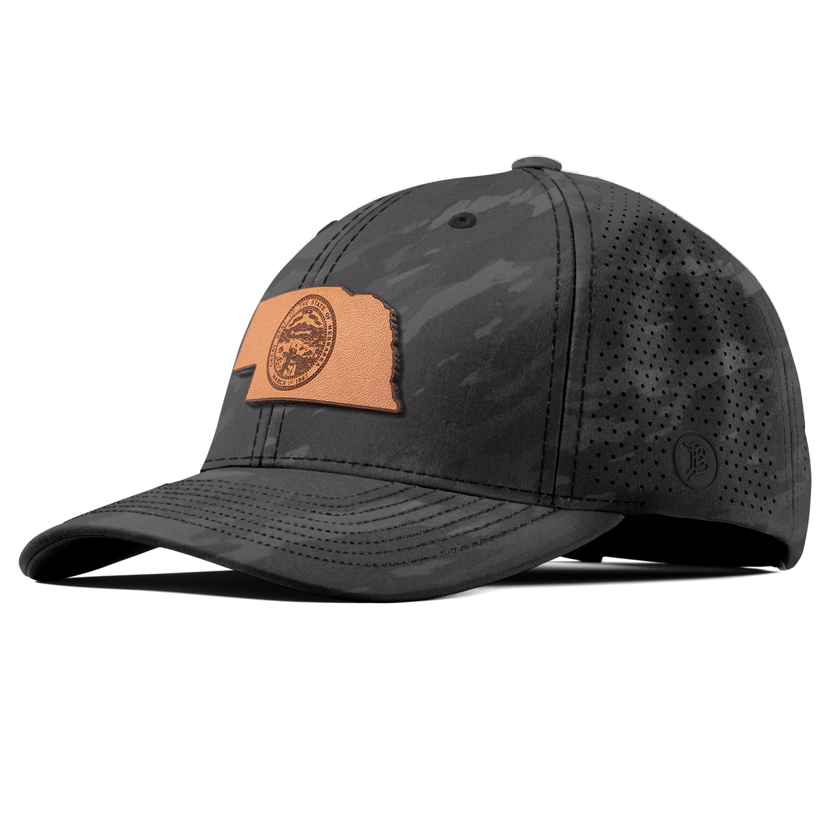 Nebraska 37 Elite Curved Charcoal Camo