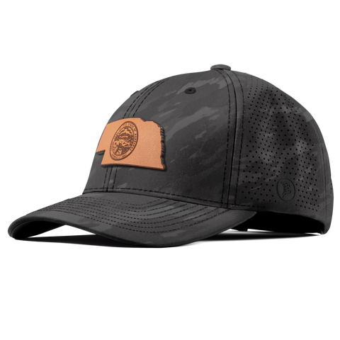 Nebraska 37 Elite Curved Charcoal Camo