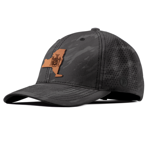 New York 11 Elite Curved Charcoal Camo