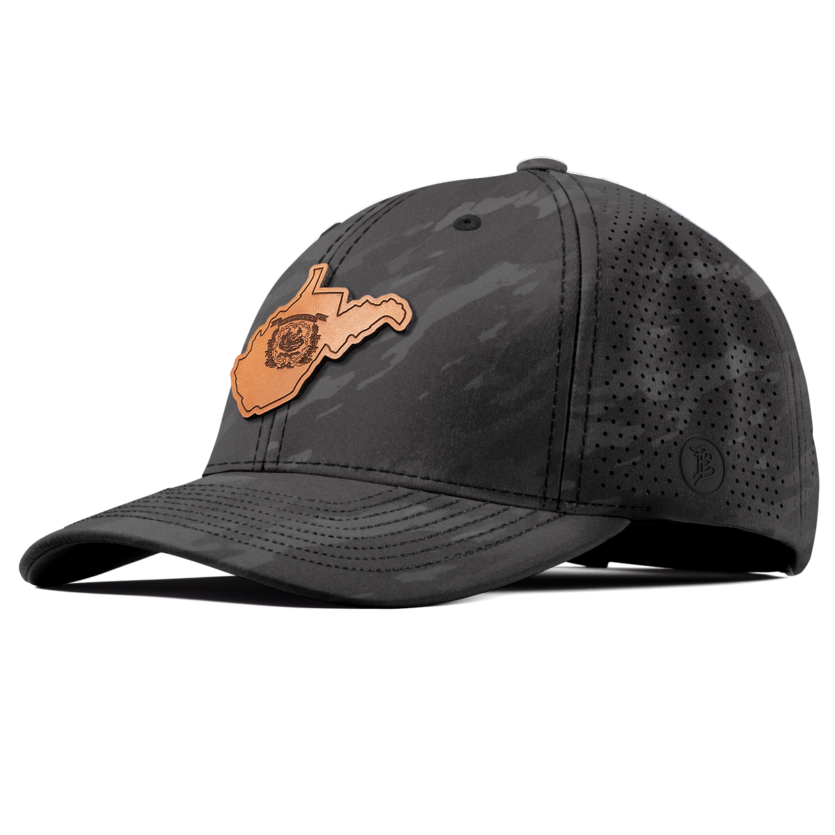 West Virginia 35 Elite Curved Charcoal Camo