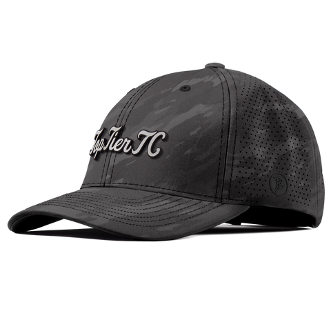 Top Tier Script White Elite Curved Charcoal Camo