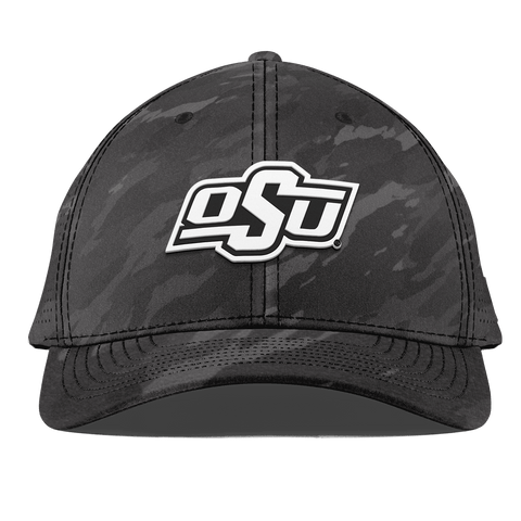 Oklahoma State University "Vintage OSU Team Logo" Curved Elite Charcoal Camo