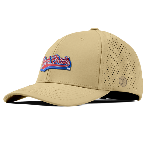University of Kansas KU "Rock Chalk Red and Blue Script" Curved Elite Desert